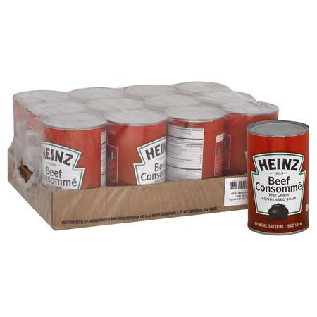 HEINZ Heinz Consomm Beef Soup 49.25 oz. Can, PK12 10013000498408